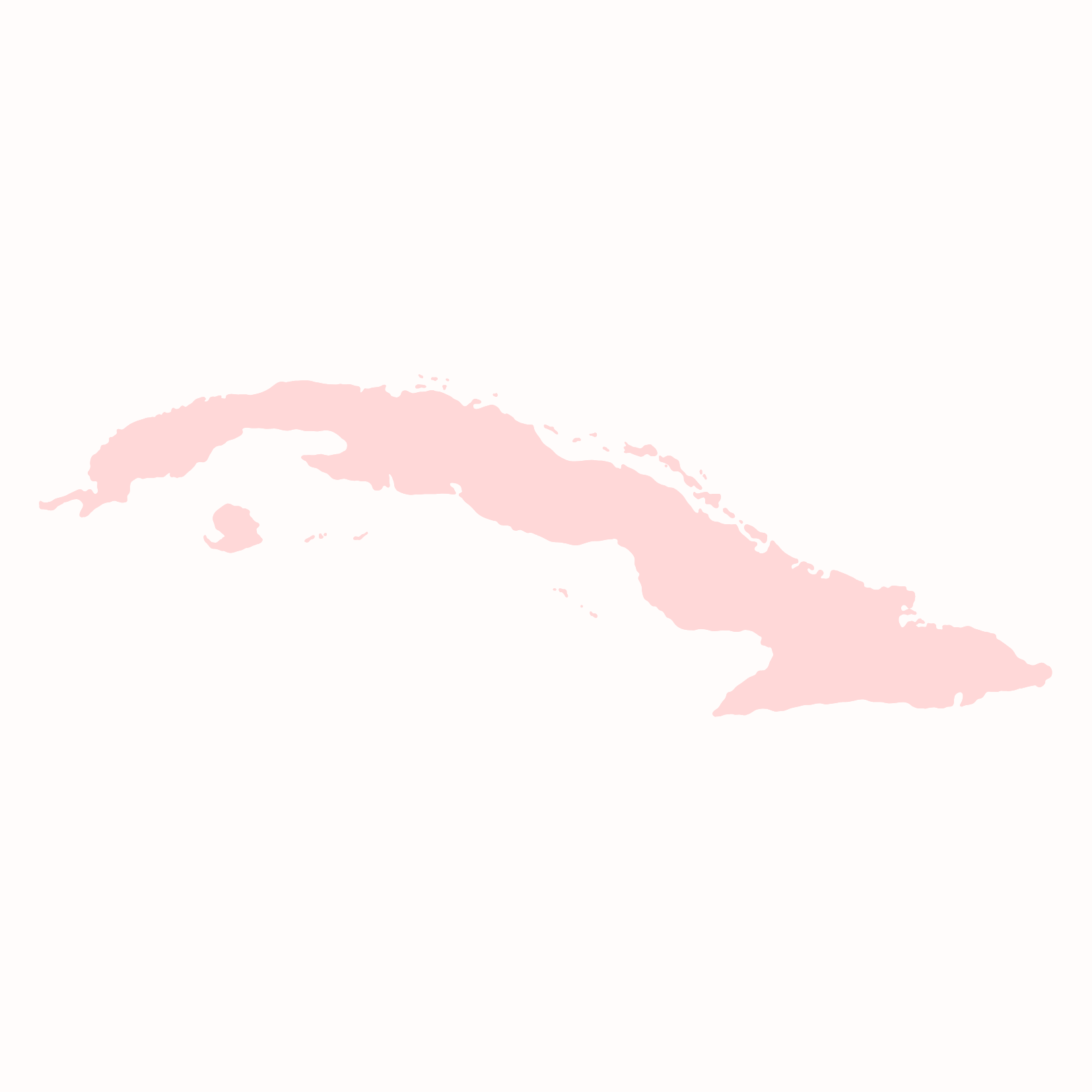 Outline of the country Cuba.